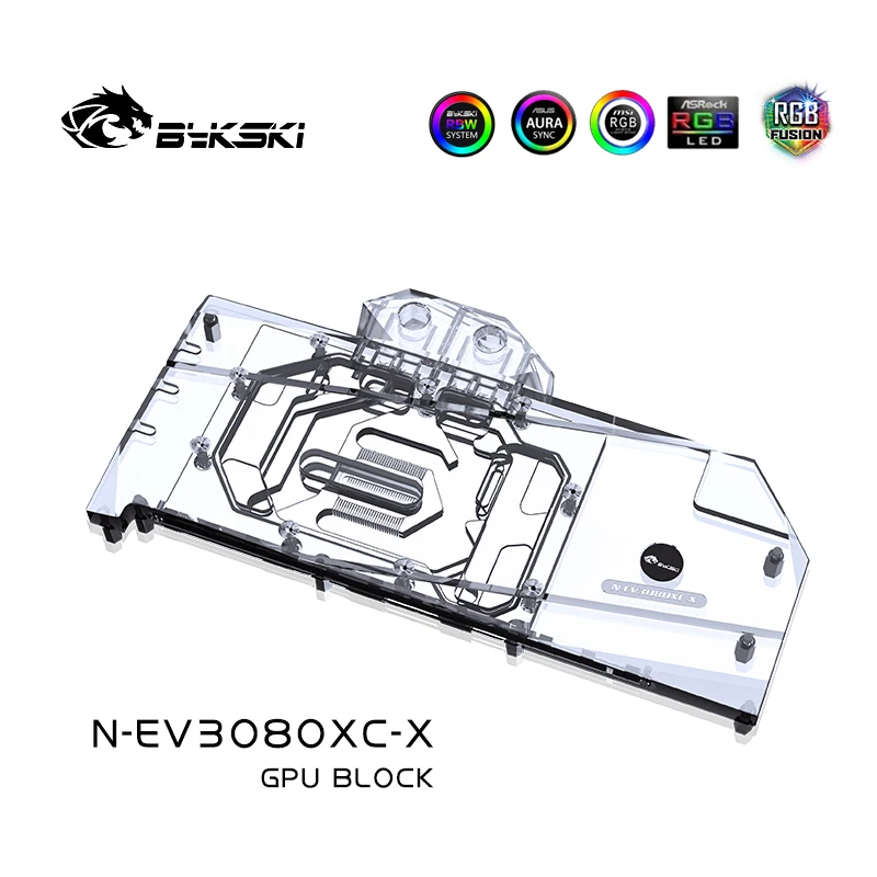 Bykski N-EV3080XC-X VGA Water Block For EVGA RTX 3080 XC Graphics card GPU Back plate Copper Cooling Radiator 12V/5V M/B SYNC