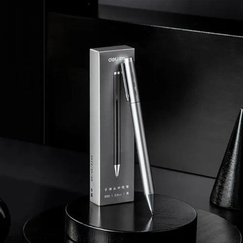 Imagen 2 del producto Deli-Bolígrafo de Gel de Metal, Caneta ручка, bolígrafos para firmar de 0,5 MM para estudiantes de oficina, suministros estacionarios de negocios