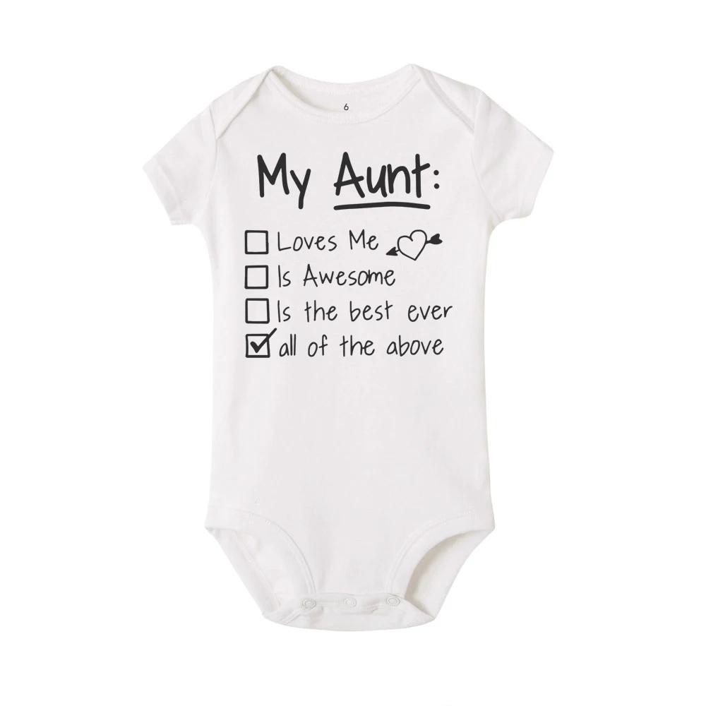 My Aunt Loves Me and Awesome Summer Funny Infant Baby Bodysuit Toddler Hipster  Jumpsuit Trendy Newborn Baby Bodysuit