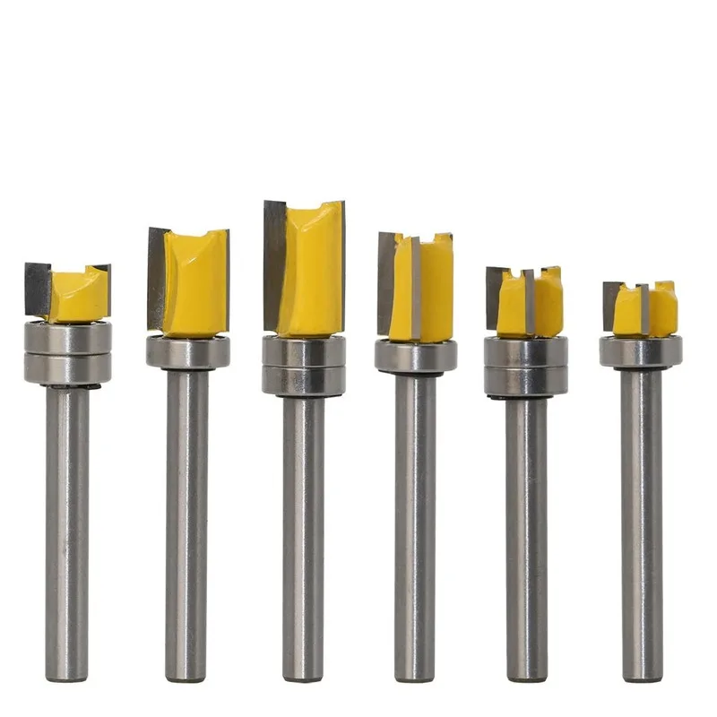 1PC 6mm Shank Template Trim Hinge Mortising Router Bit Straight end mill trimmer cleaning flush trim Tenon Cutter forWoodworking