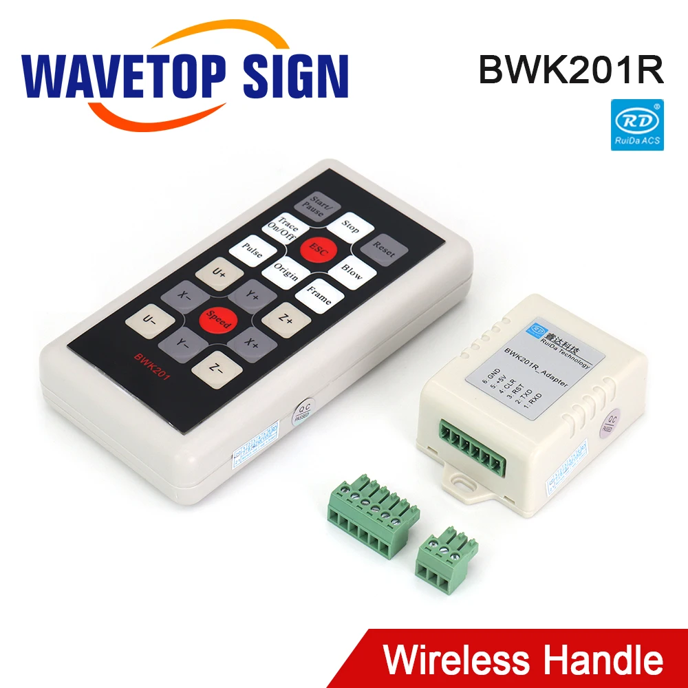 مقبض تشغيل لاسلكي WaveTopSign Ruida BWK201R لوحدة تحكم ليزر Co2 RDC6442G RDC6442S