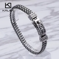 8mm Egyptian Ankh Cross Charm Couple Bracelets On Hand For Men Stainless Steel Mesh Link Chain Jewelry