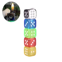 Creative Butane Open Flame Lighter Luminous Dice Shape Portable Outdoor Cigarette Lighter Cigarette Lighter Accessories Gadget