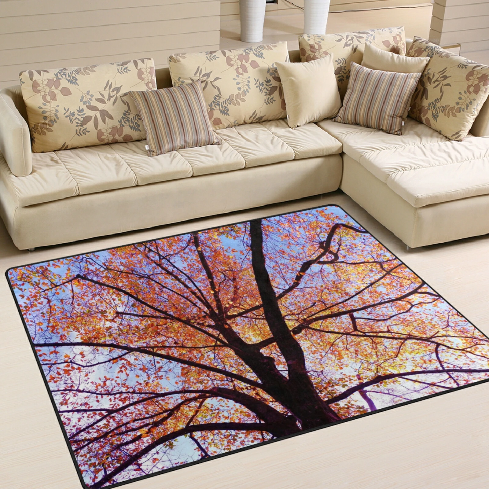 

2022 New Rugs and Carpets For Home Living Room Bedroom Rug Area Rug Autumn leaves Print Large Rug For Living Room Rug 80x58in