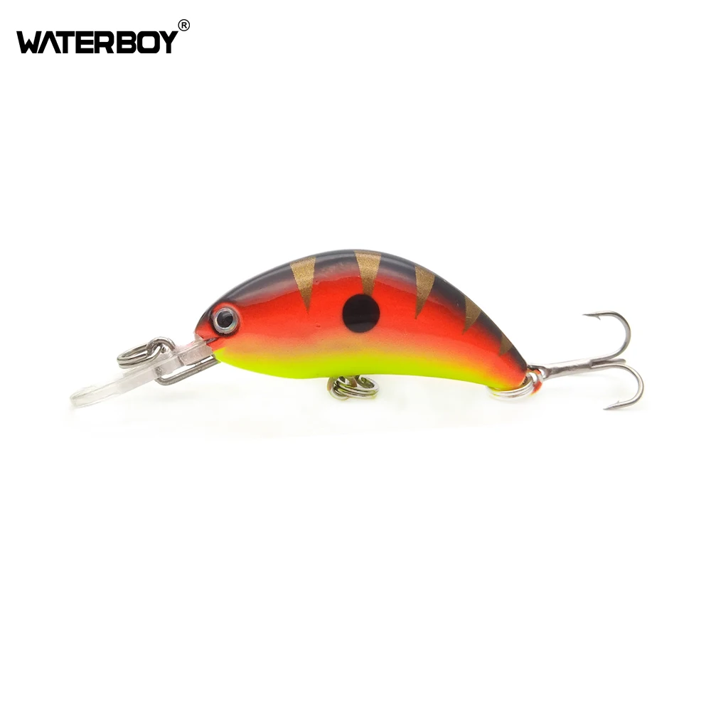WATERBOY Mini Crank Minnow Fishing Bait 4cm 1.6in 3.4g 0.1oz Lifelike Wobbler Swimming And Colorful Classic Artificail Lure