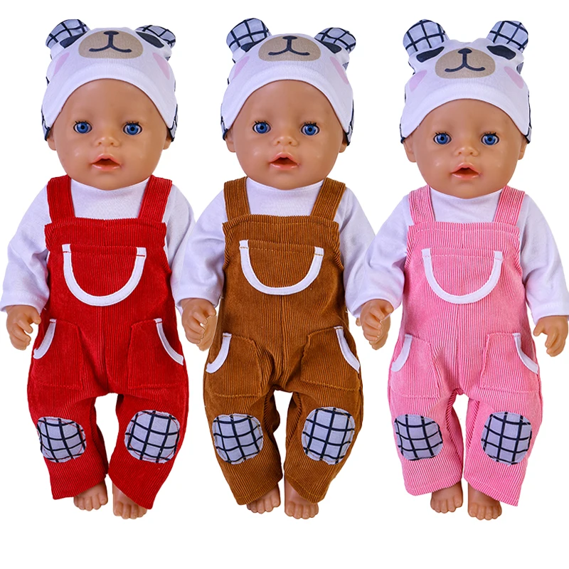 18 Inch Doll Clothes 43CM Cute Dolls Jumpsuit With Hat Suit For Fit 1/4 Bjd Doll Newborn Birthday Festival Gift Doll Accessories