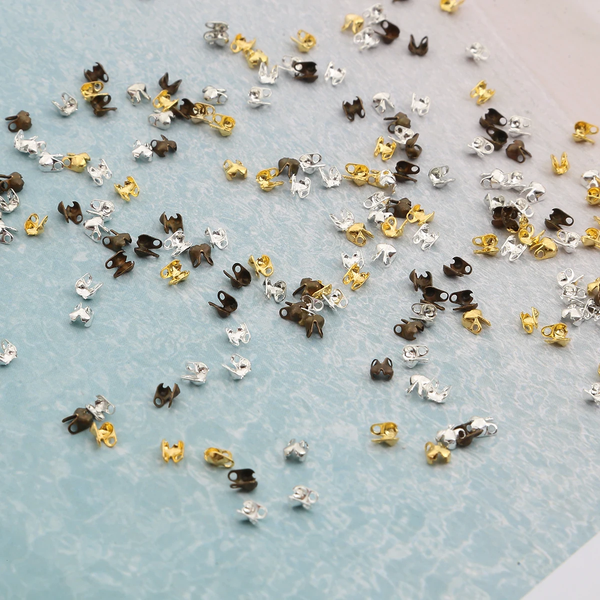 100pcs 2.5x4mm  Jewelry Finding Gold Silver Plated End Crimps Beads Ball Chain Connector Clasp Findings