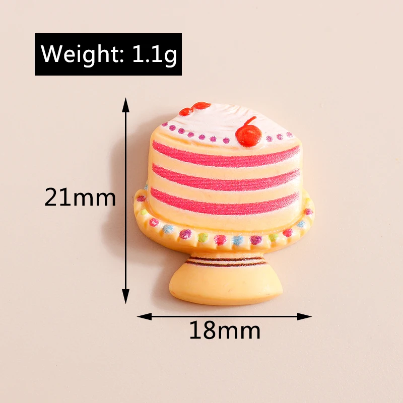 10 Stück Mix Mini Süße Lebensmittel Dessert Donut Kuchen Flache Rückseite Harz Cabochon Verzierungen DIY Scrapbooking für Mädchen Haarschleifen – Detail 14