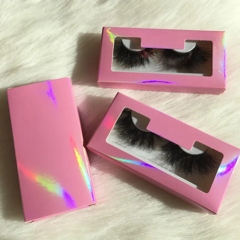 Mink lashes wholesale dramatic fully and thickness 25mm mink lashes 5D eye lashes customization free box