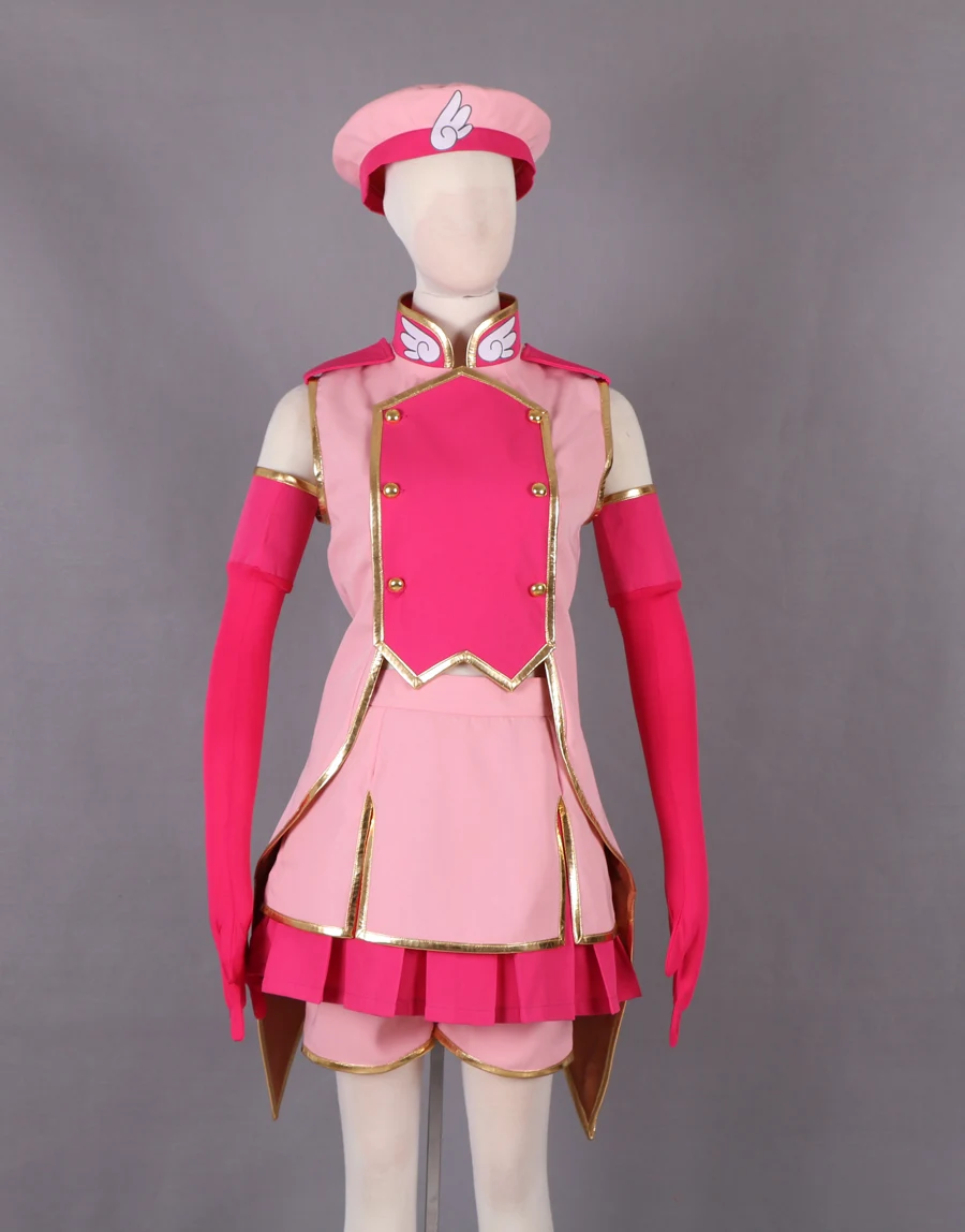 Cos-Mart Anime Cardcaptor Sakura Sakura Kinomoto Cosplay Costume Pink Lovers Combat Uniform Female Clothing Custom-Make Any