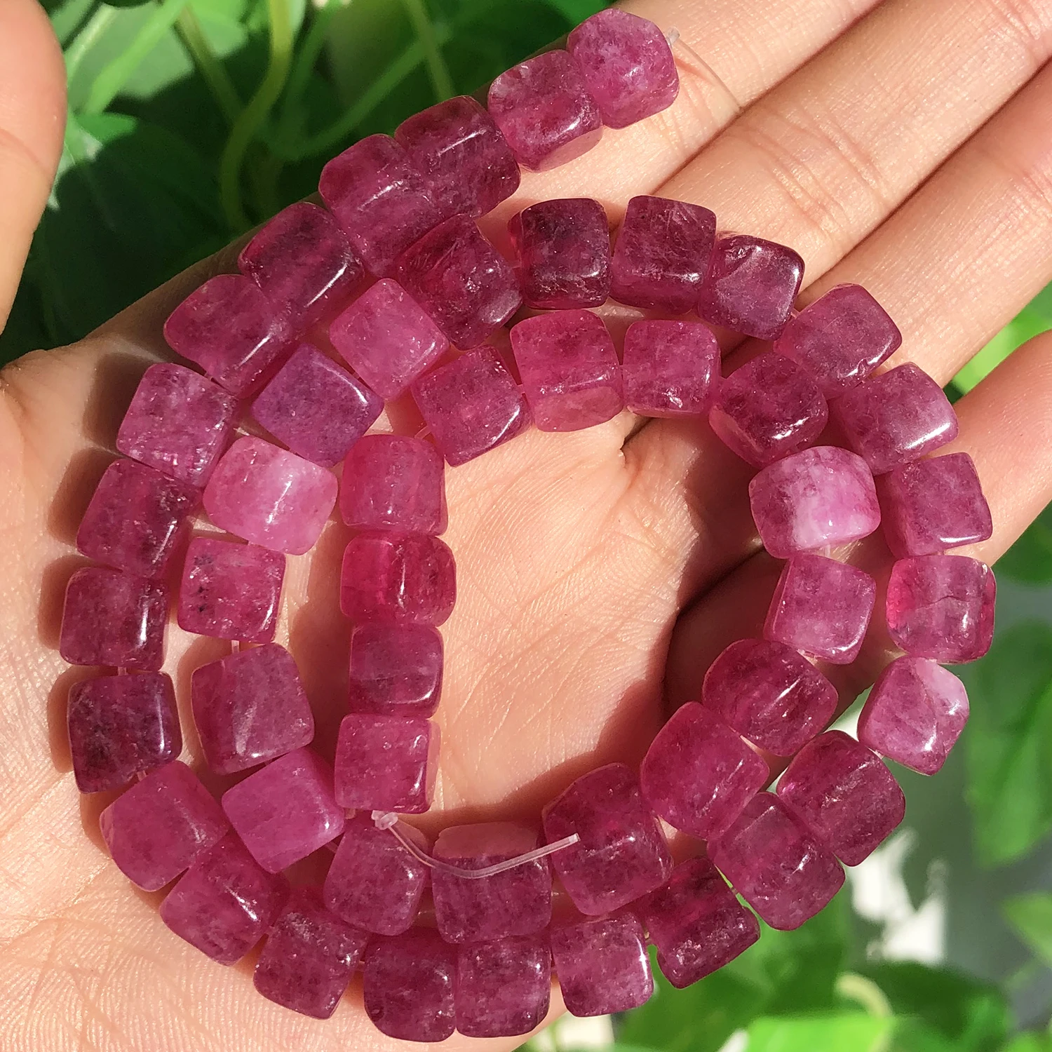 8mm Quadratische Aquamarin-, Morganit-, Turmalin-, Peridot-, Apatit-Steinperlen, Natürliche Lose Perlen für Schmuckherstellung, Armband-DIY – Detail 15