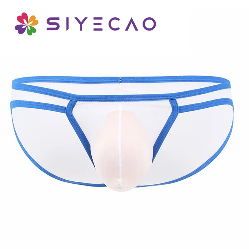 

Sexy Underwear Men Briefs Shorts Cuecas Thin Ice Silk Low Waist Panties Solid U Conve Pouch Seamless Underpants European Size