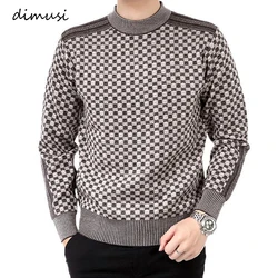 DIMUSI Otoño Invierno suéter para hombre Casual grueso cálido jersey de cuello alto de Cachemira hombres Slim Fit suéteres clásicos ropa de punto