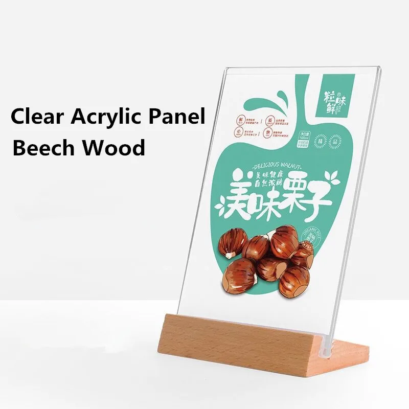 A5  T / L Two Use Double Sided Acrylic Sign Holder Display Stand Tabletop Document Menu Paper Holder Photo Picture Poster Frame