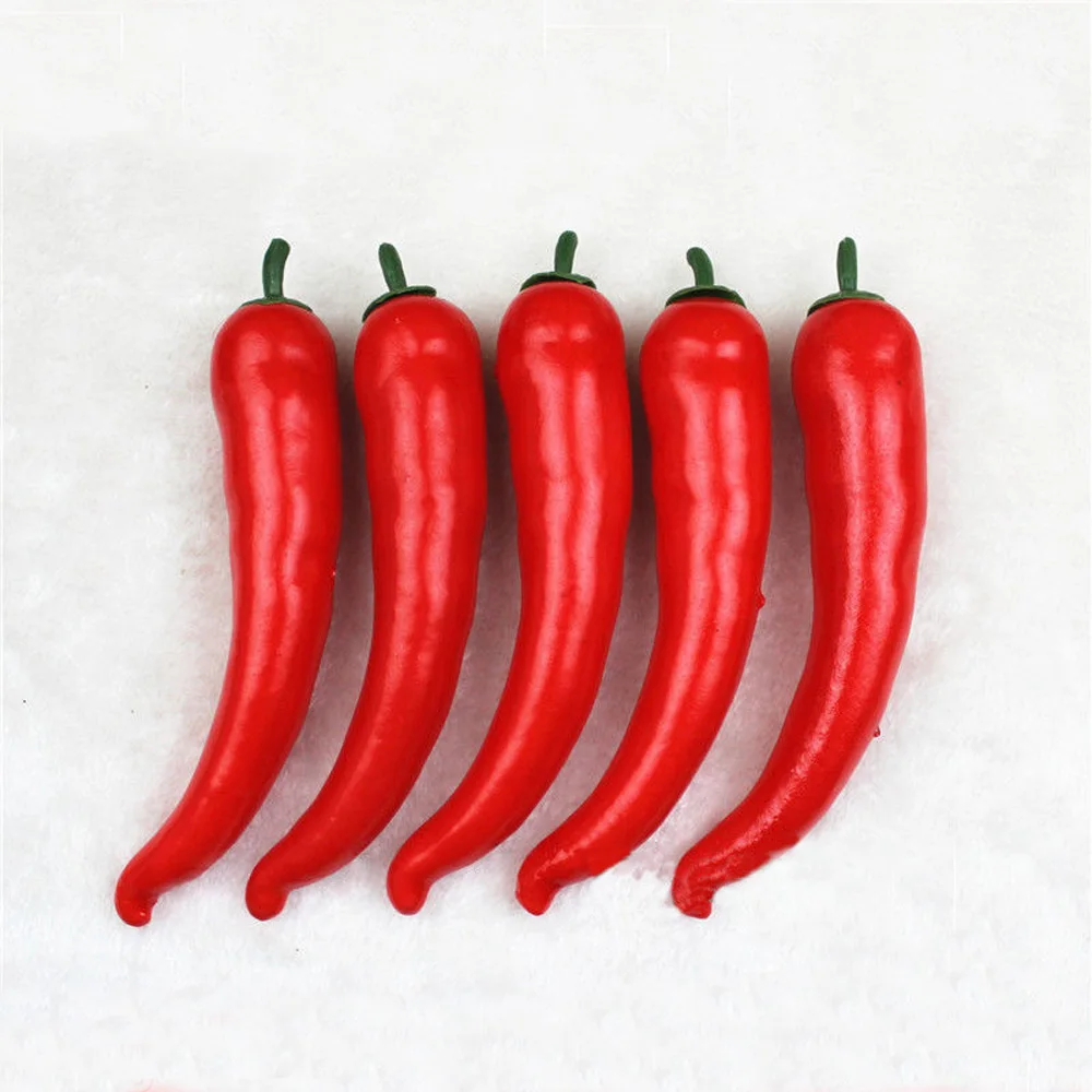 10pcs 18cm*3cm size red&green High imitation fake artificial chili&plastic fake simulated artificial chili model