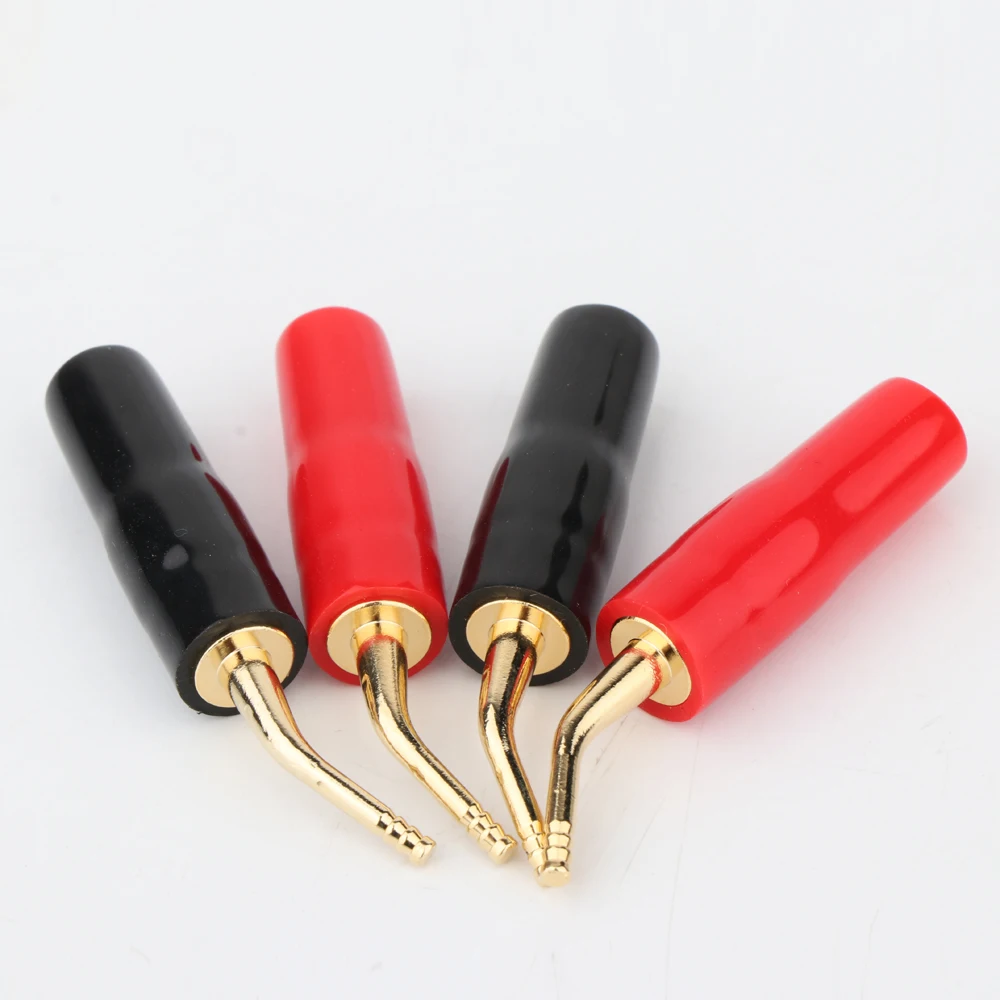 BA1458G 4/8 pcs Brass Gold-Plated Amp Speaker Cable Wire Pin Plug Connector with 4.5MM Hole Diameter