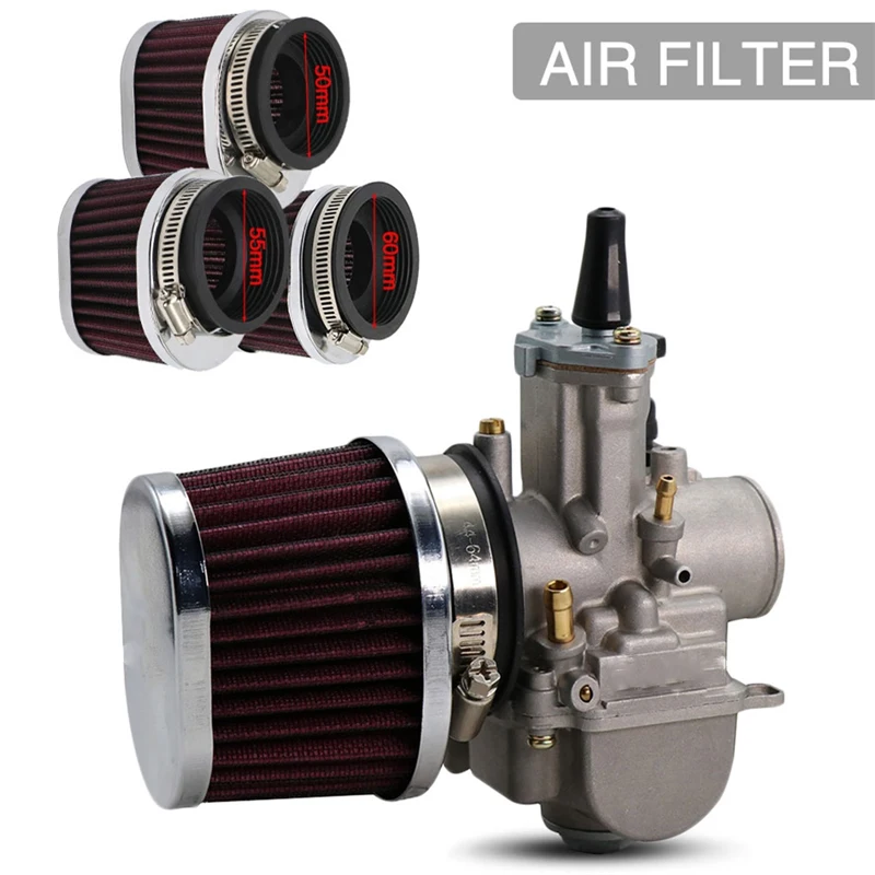 

50mm 55mm 60mm Motorcycle Air Filter 38mm 42mm 45mm Motocross Carburetor Air Intake Filter for Yamaha/Kawasaki/Suzuki/Honda