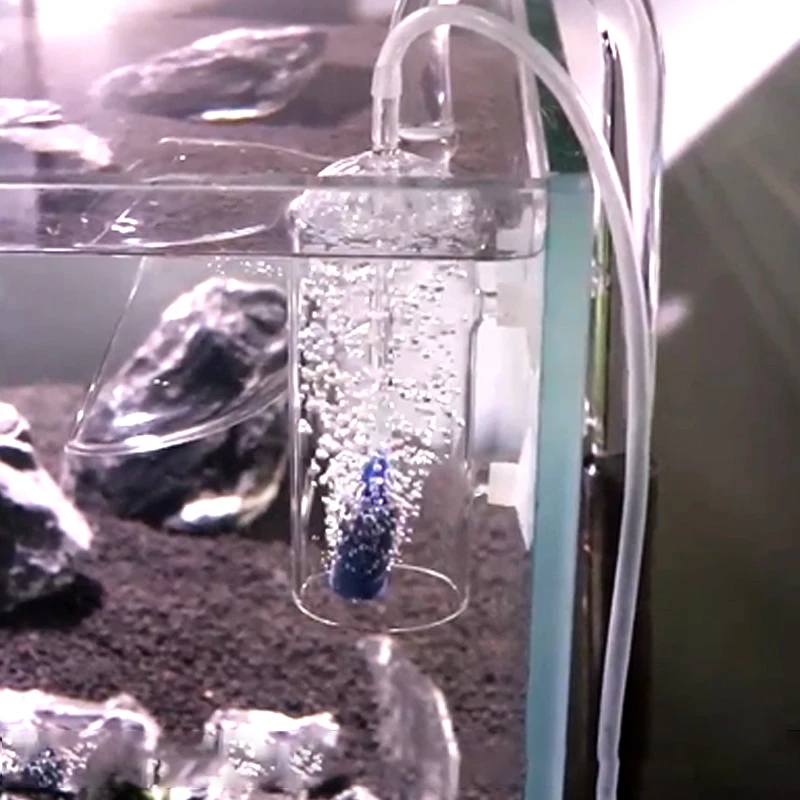 خزان عشب الماء كريستال زجاج جهاز الأكسجين المذاب مكافحة رغوة رش حجر الغاز خزان الأسماك الأكسجين جهاز الأكسجين المذاب #5