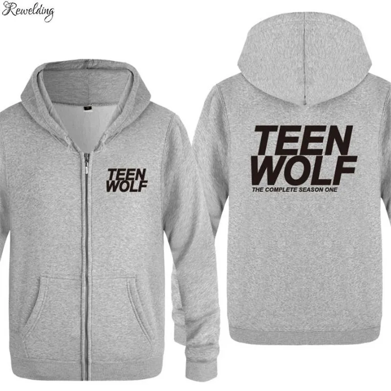 

Mens Hoodies Teen Wolf Letter Printed Zipper Hoodie Men Fleece Skate Jacket Coat Winter Men's Sweatshirt Oversized Tracksuit Hot