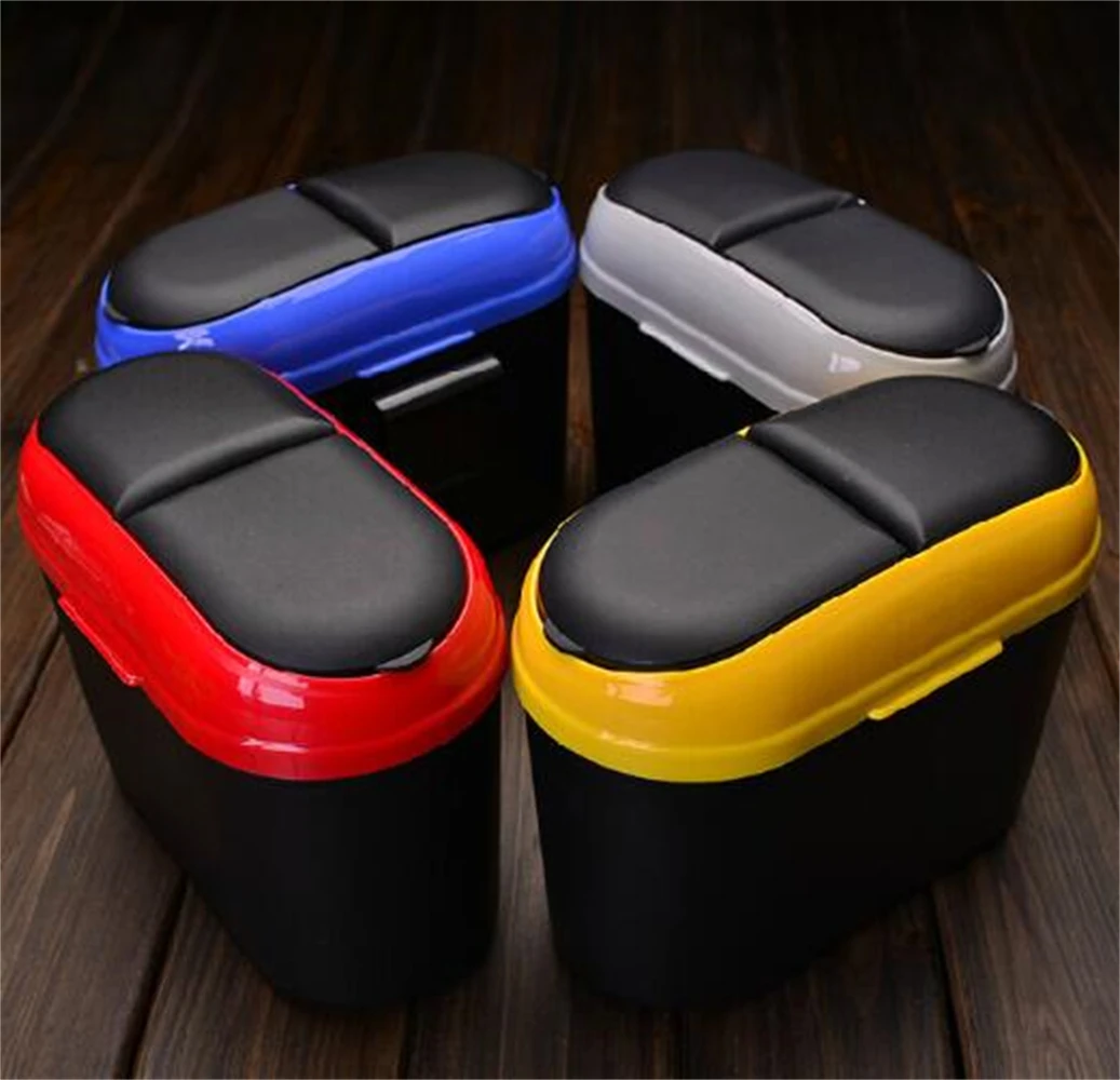 

Car Trash Can Organizer Garbage Holder Automobiles Storage Bag Accessories Auto Door Seat Back Visor Trash Bin Paper Dustbin