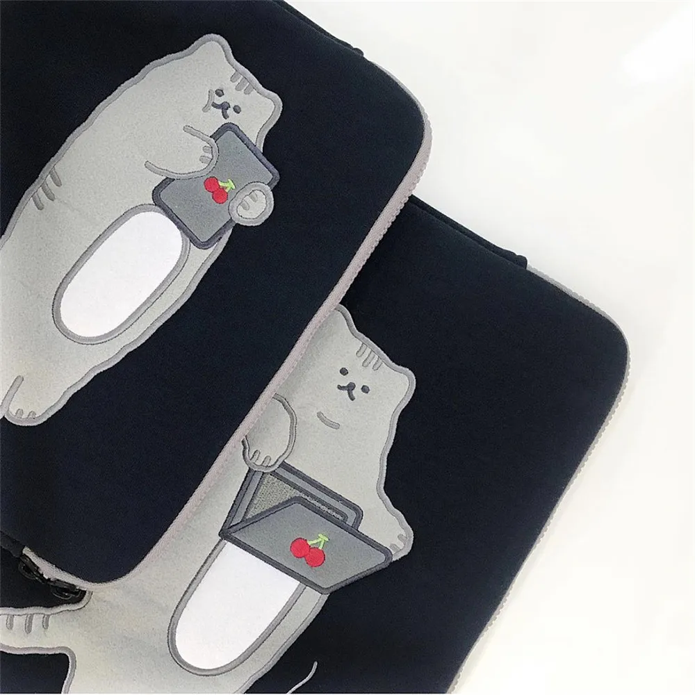 Laptop Tablet Pouch Zak Voor Ipad Pro 9.7 10.2 10.5 11 12.9 Inch Voeringzak Cartoon Kat Koreaanse Meisjes Ipad mouwen Briefcase Cover