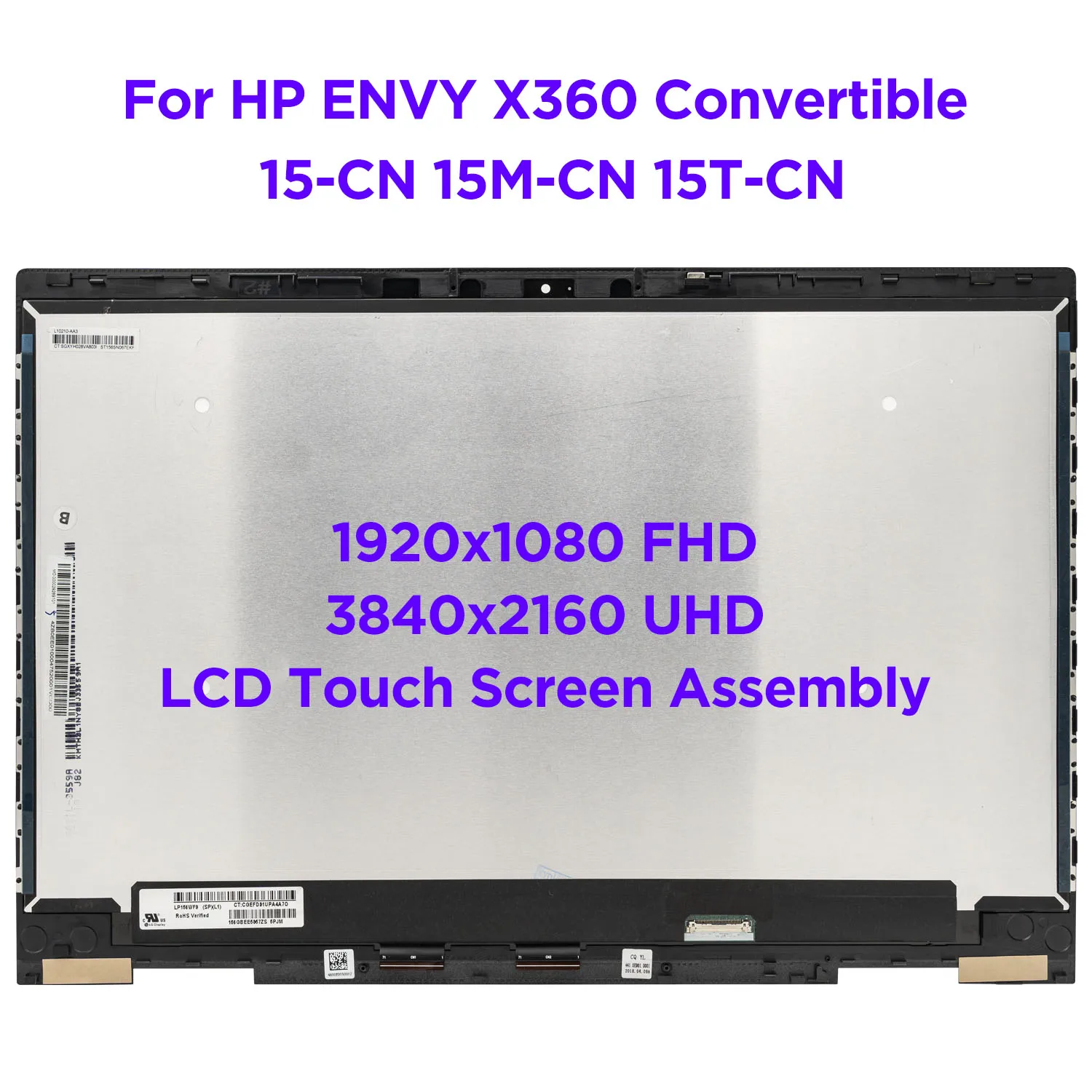 

Original 15.6" LCD Touch Screen Digitizer Assembly for HP ENVY X360 15-CN 15-cn0002TX 15T 15M-CN FHD L20114-001 UHD L20118-001