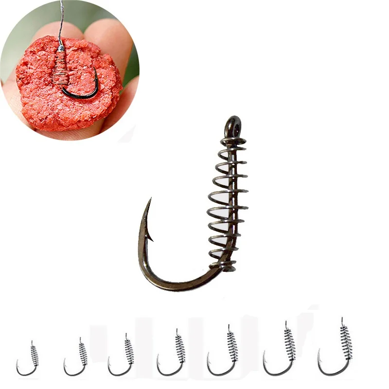 10-20PCS/lot Fishing Spring Swivel Hook Barbed Carp Hook  Fly Fishing Hook Fishing Accessories Tackle