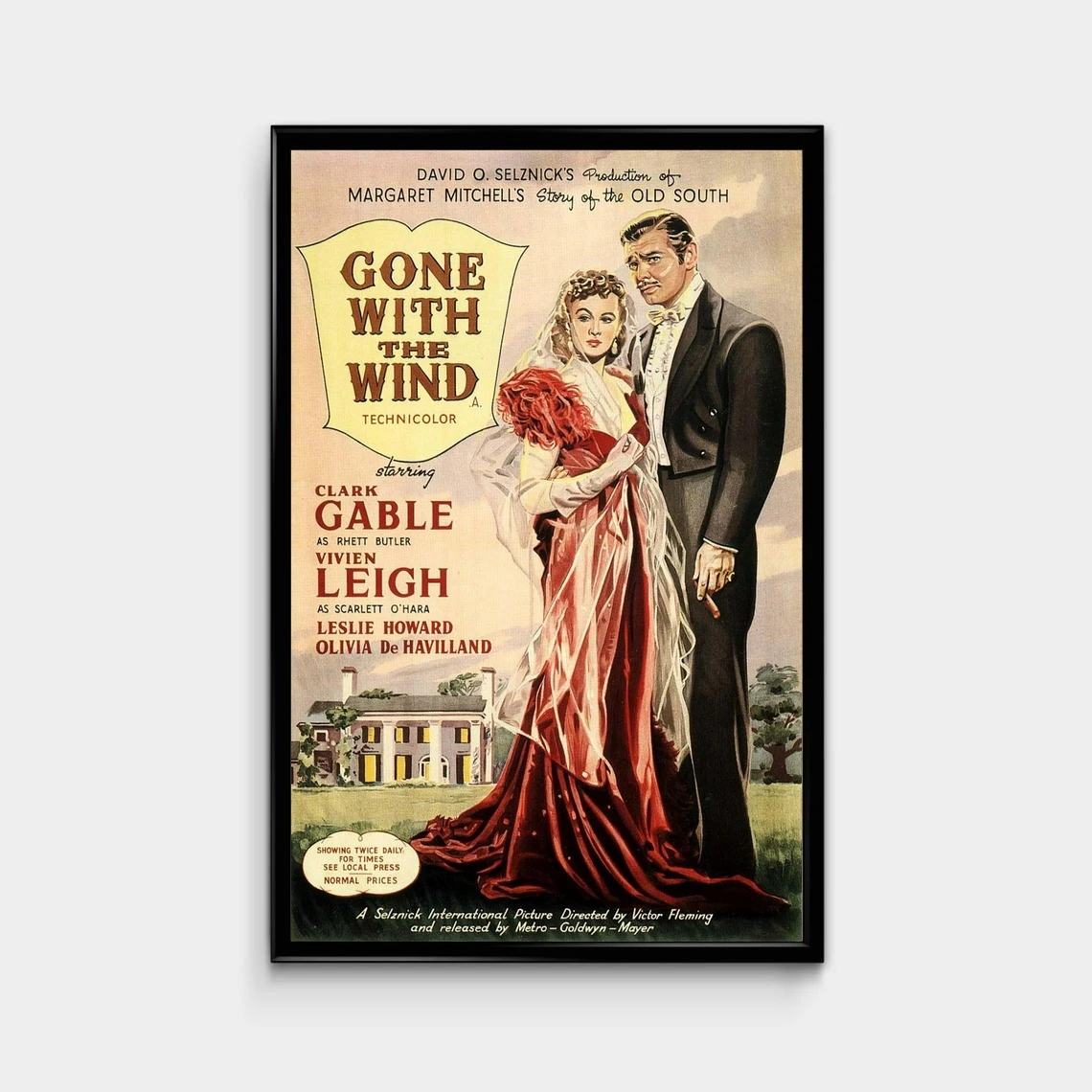 Gone with the Wind (1939) Vintage Movie Poster Canvas Print Home Wall Painting Decoration (No Frame)