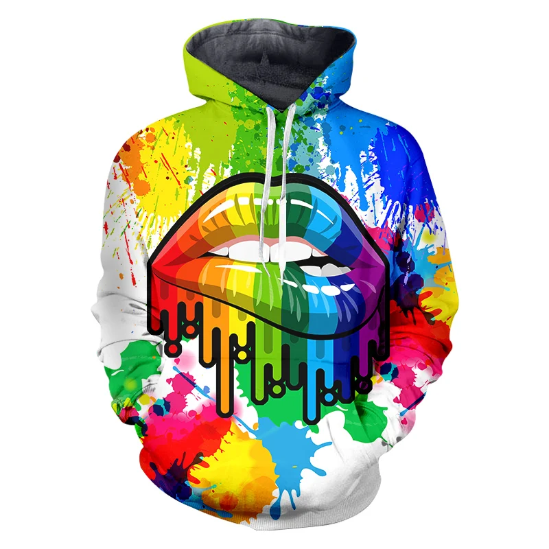 

Colorful Sexy mouth Women Men 3d All Over Printed Clothes Hoodies Unisex Long Sleeve Sweatshirts Zipper Pullover Tracksuit Boy