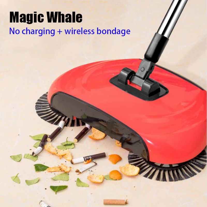 Stainless Steel Sweeping Machine Push Type Hand Push Magic Broom Dustpan Handle Household Cleaning Package Hand Push Sweeper mop