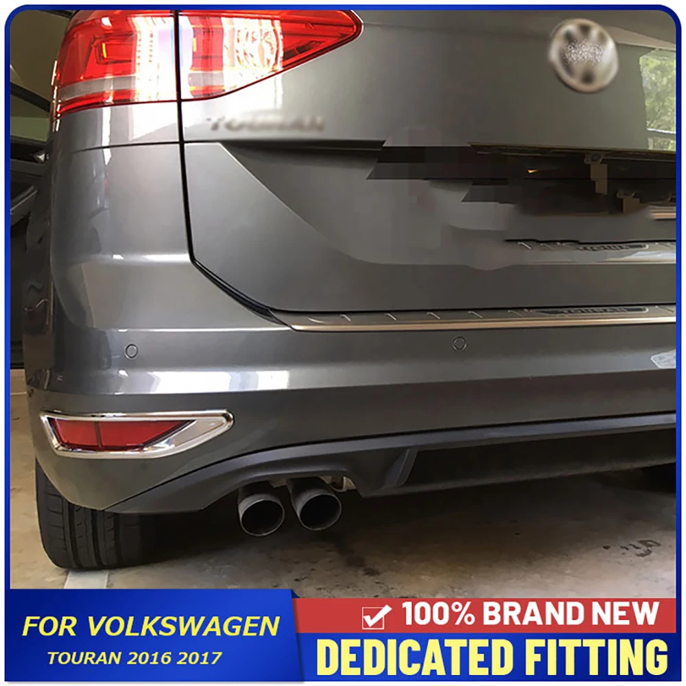 Fit For Volkswagen Touran 2016 2017 Rear Foglight Cover Trim ABS Chrome Tail Fog Lamp Frame Cover Sticker