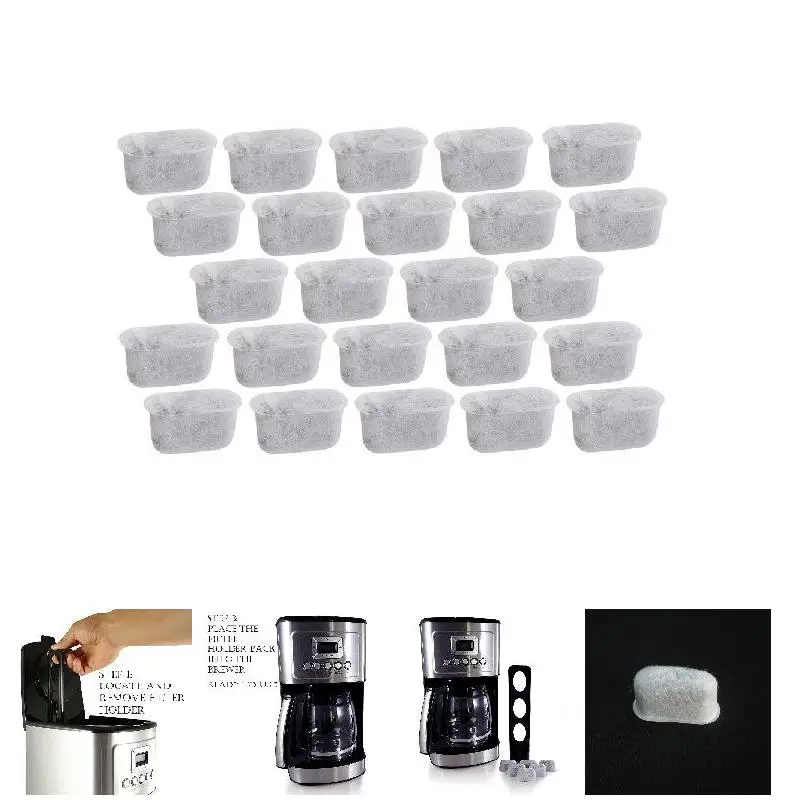 6Pcs Water Filters for Cuisinart Coffee Maker Machine DCC-1100 DGB500-900BC xqmg Activated Carbon Bags Boxes Moth Mildew Proofin