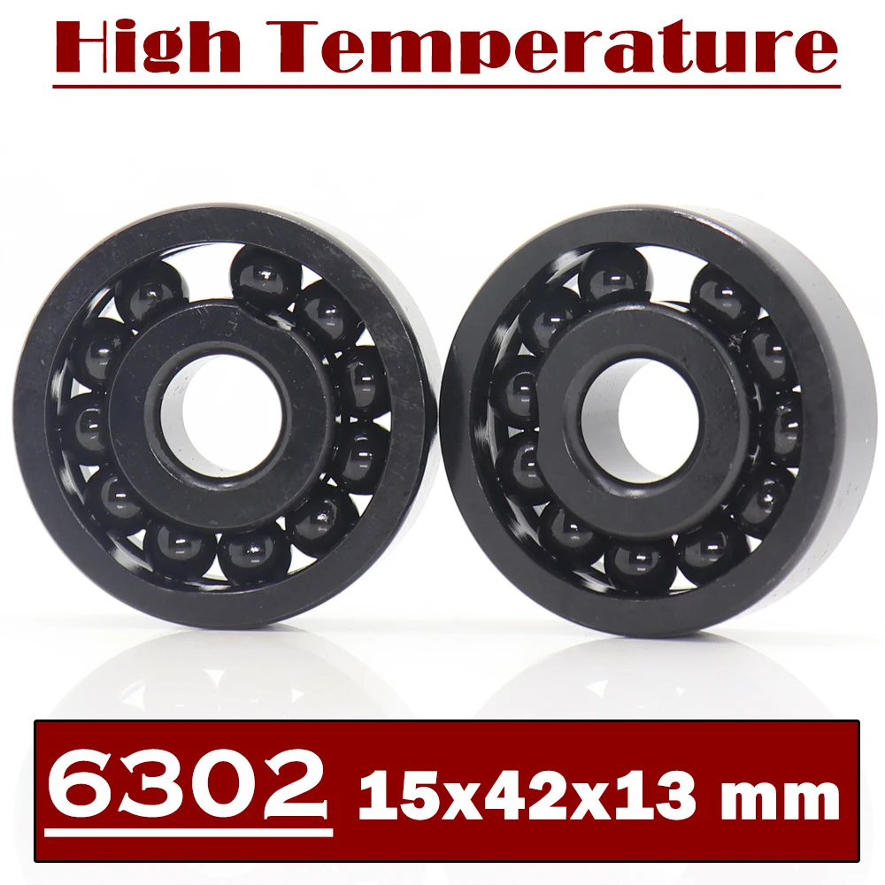 6302 High Temperature Bearing 15*42*13 mm  ( 2 Pcs ) 500 Degrees Celsius Full Ball Bearings