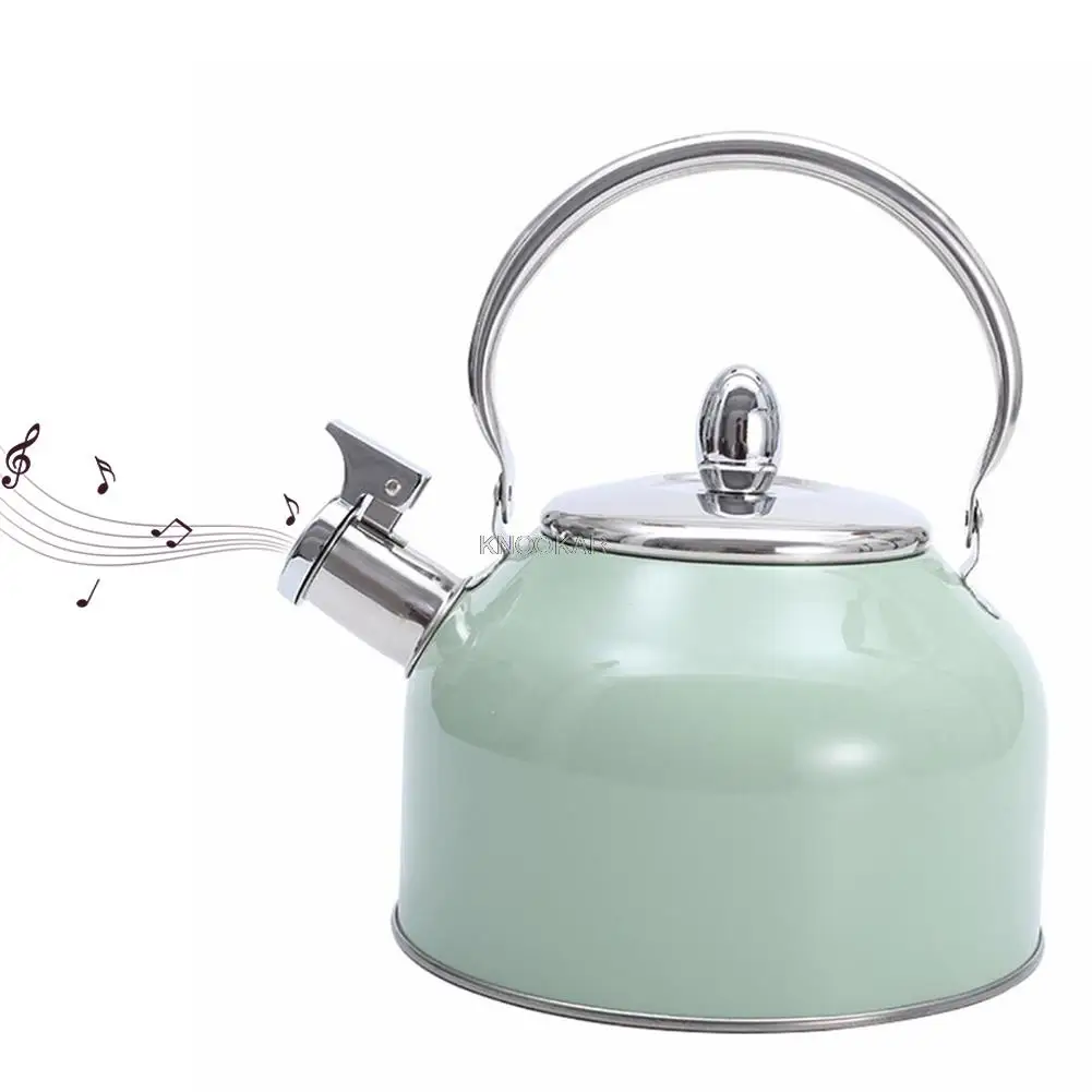 2.5L Stainless Steel Spray Color Whistling Kettle With Heat Resistant Handle Stainless Steel Teapot For All Stovetops