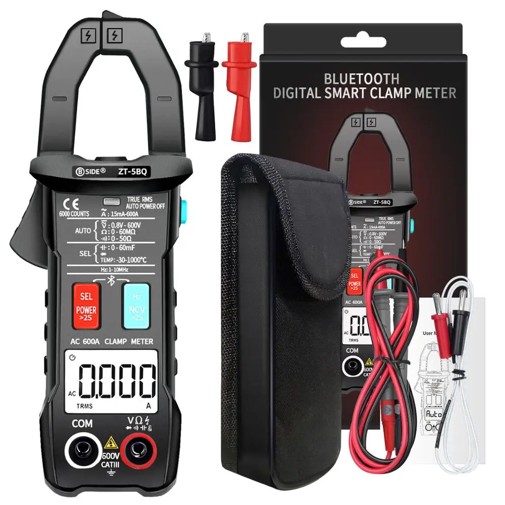 Digital Clamp meter Wireless Technology Smart multimeter True RMS Voltmeter Ammeter Auto Rang Capacitor NCV Tester