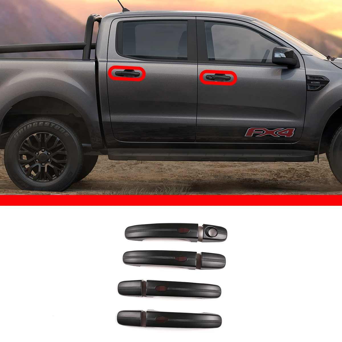 

For Ford Ranger T6/T7 outer handle decorative shell car outer door handle protective cover