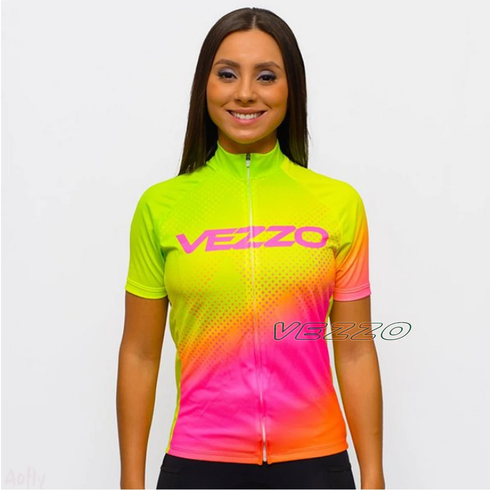 

VEZZO Women's Professional Bike Short Sleeve Jersey Sets MTB Cycling Clothing Ropa Ciclismo Road Go Pro Bicycle Shorts Summer