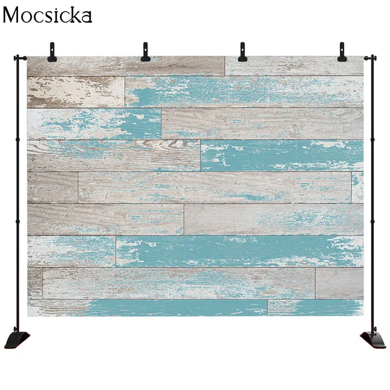 MOCSICKA Wooden Board Photophone For Food Texture Planks Baby Shower Backdrops Photography Backgrounds Newborn Kids Photocall