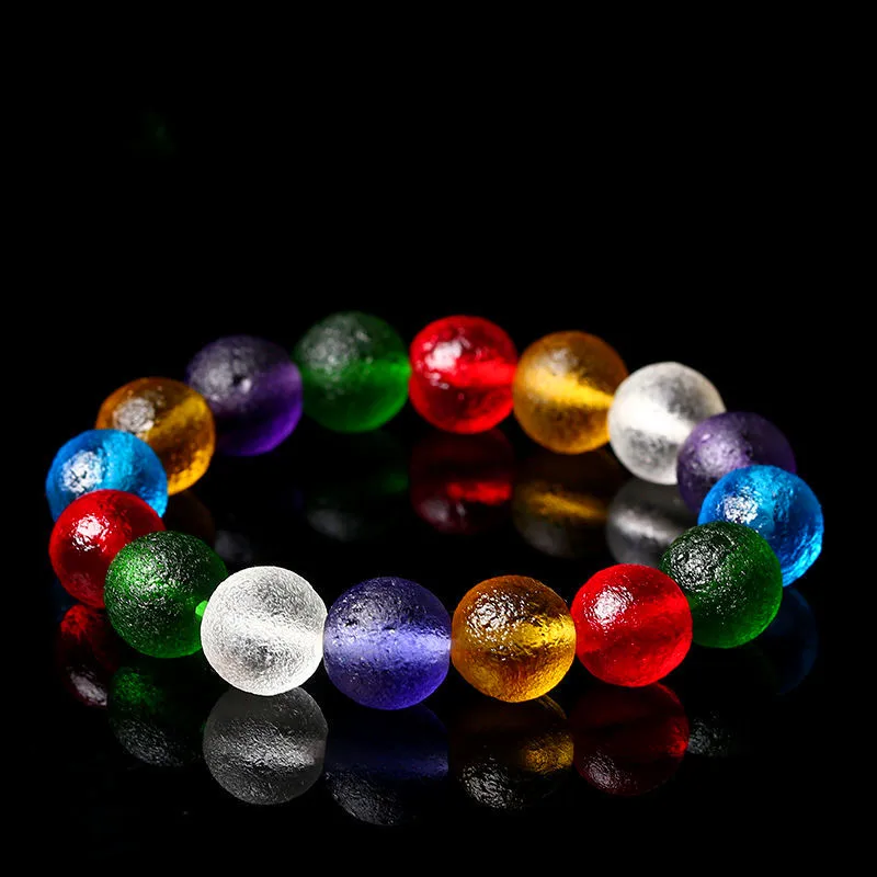 1Pcs Rainbow Czech Meteorite Bracelet Rare Gemstone Ladies Bracelet Jewelry Birthday Party Holiday Gift For Girl Diameter 10MM