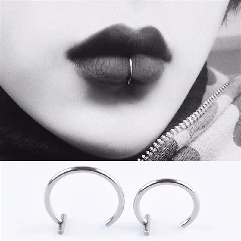 Anneau de Jules non poreux en acier au titane pour dames, perforation buccale, cerceau prothétique, accessoires de septum nasal, personnalité médicale, défenseurs, t2021