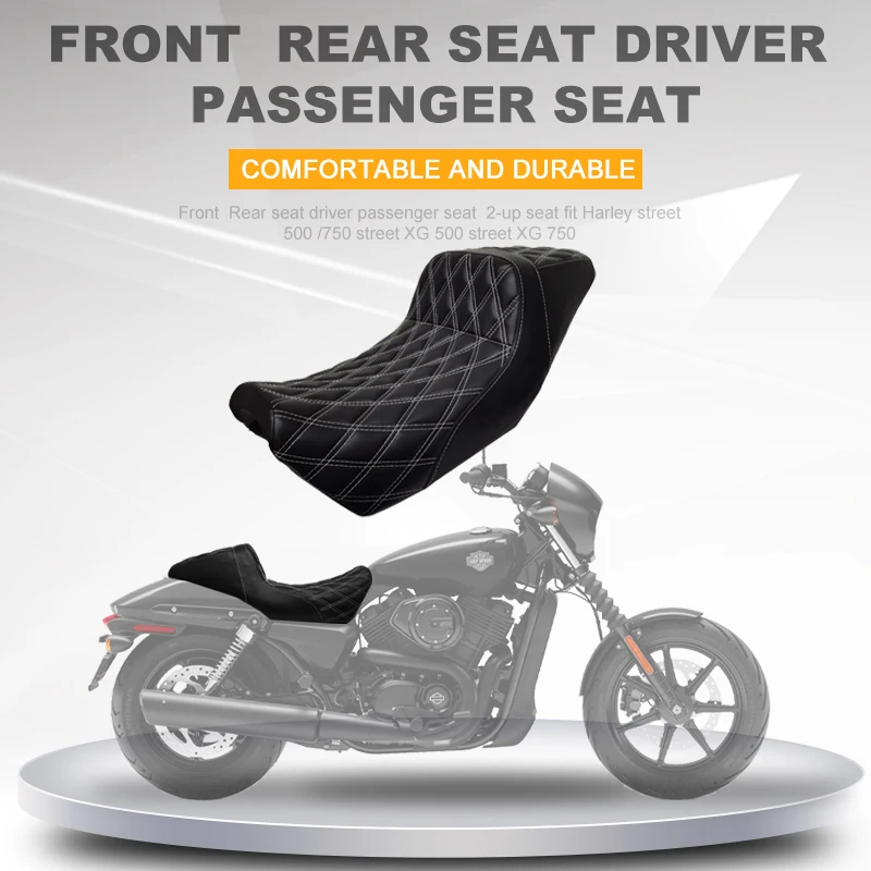 Motorcycle Driver & Passanger Seat 2-Up Seat Front Rear Seat For Harley Street 500/750 Street XG500 Street XG750