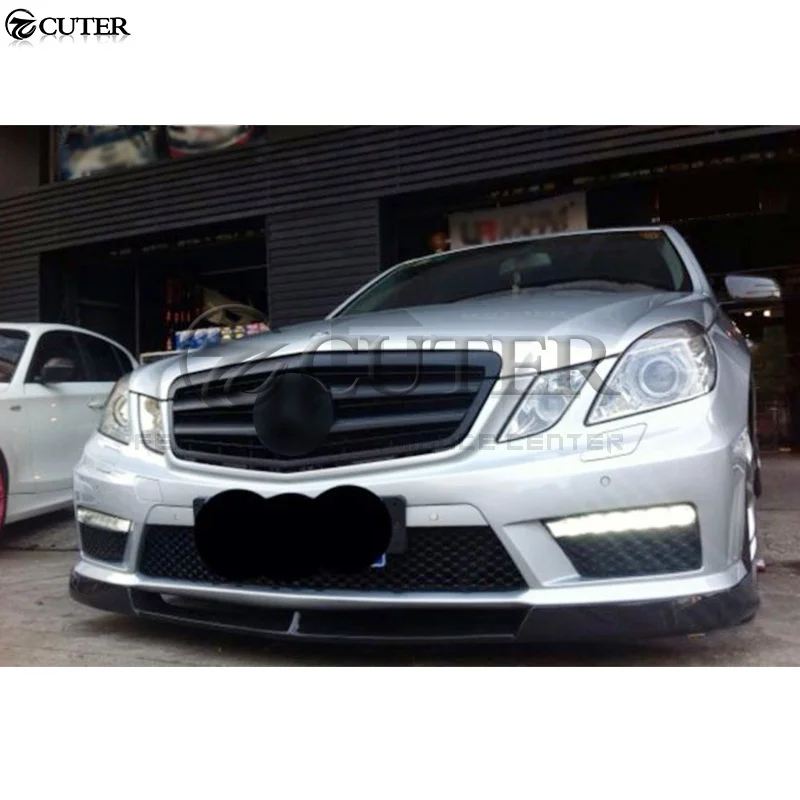 W212 Carbon Fiber Front Bumper Lip Splitter for Mercedes Benz W212 E350 E300 E63 Amg Bumper Car Body Kit 10-13