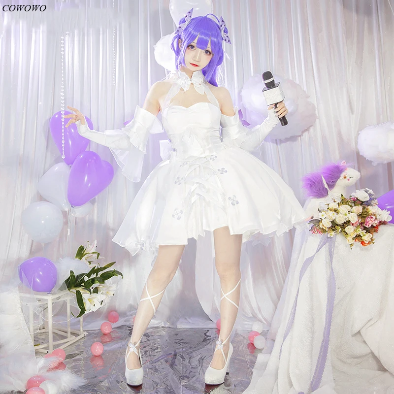 

Anime! Azur Lane HMS Unicorn SJ Lovely White Dress Elegant Uniform Cosplay Costume Halloween Carnival Party Suit Women 2021 NEW