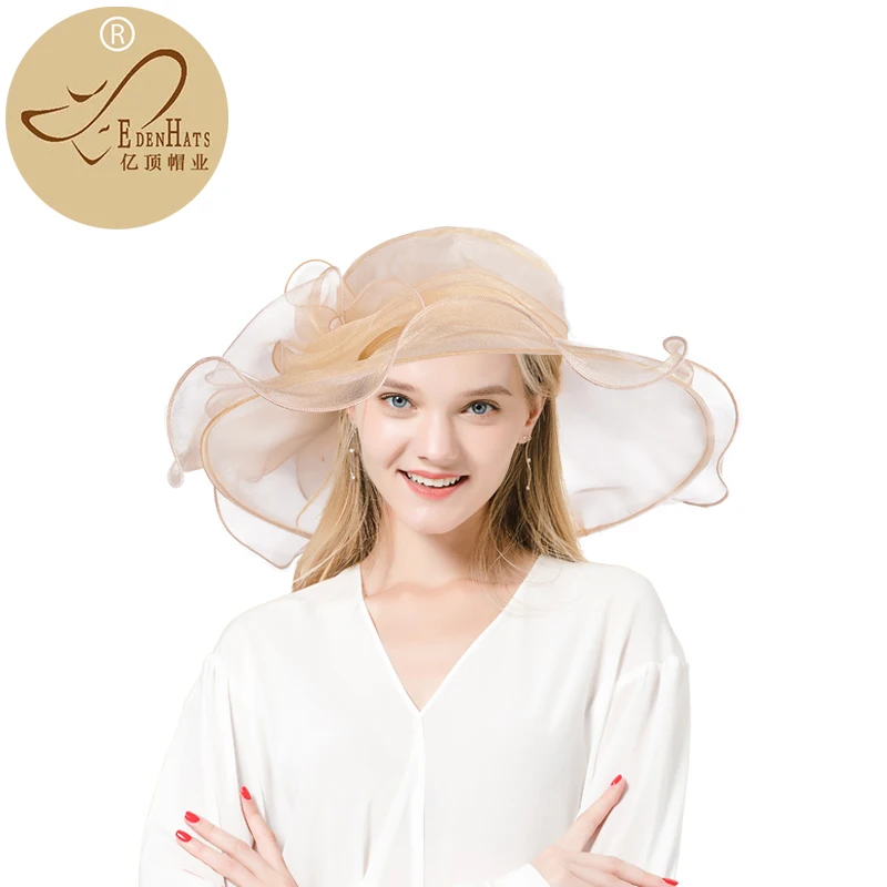 2023 Derby Hats for Women Kentucky Organza Lady Fascinator Hats Organza Church Hats S10-4045