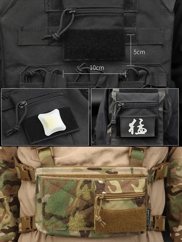 2021 New Chest Rig Tactical Hanging Candy Pouch MK3 MK4 Vest Microbat Bag 4inch Camouflage Portable Storage Nylon With Velcro