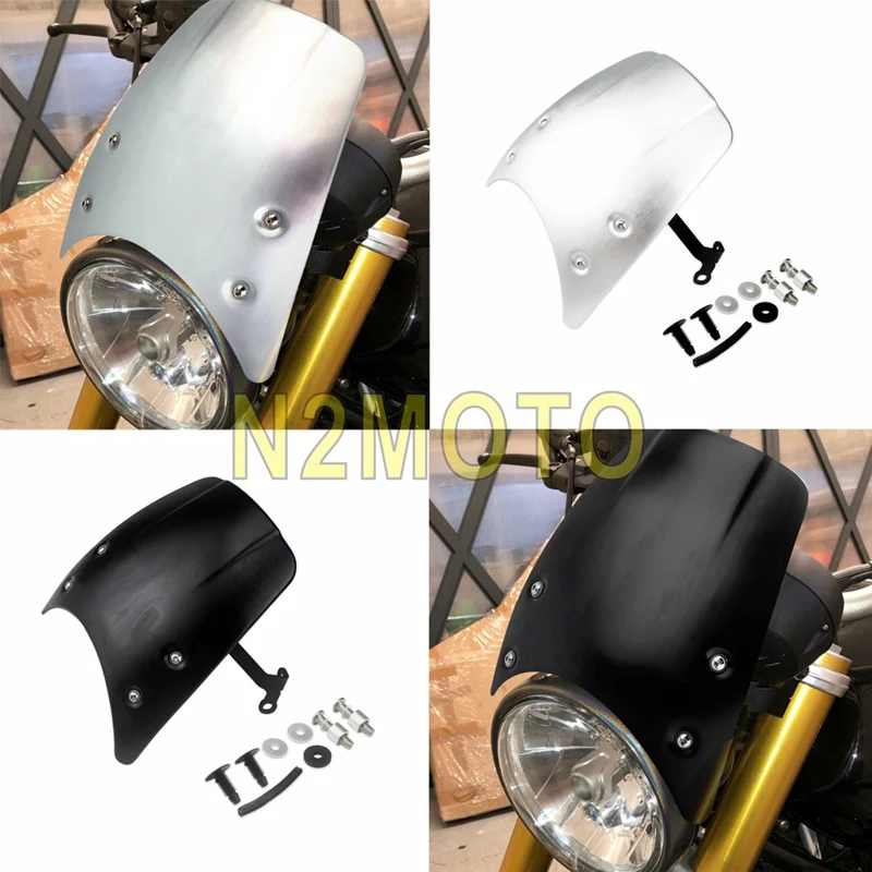 

For BMW R NINE T R9T R NINET 2014-2019 Aluminum Wind Shield Windshield Windscreen Flyscreen Headlight Fairing Deflector Cover