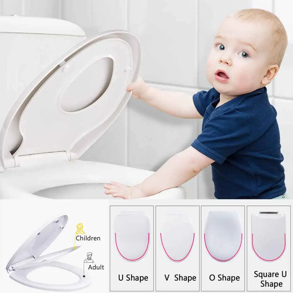 Portable Double Layer Adult Toilet Seat Child Potty Training Cover Prevent Falling Toilet Lid For Kids PP Material Kids Stuff