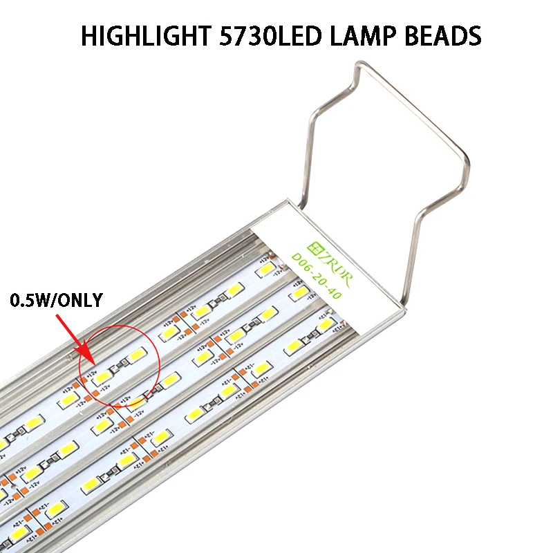 Aquarium LED light aluminum alloy ultra-thin lighting landscaping light 18-75CM retractable bracket plant LED light AC100-240v