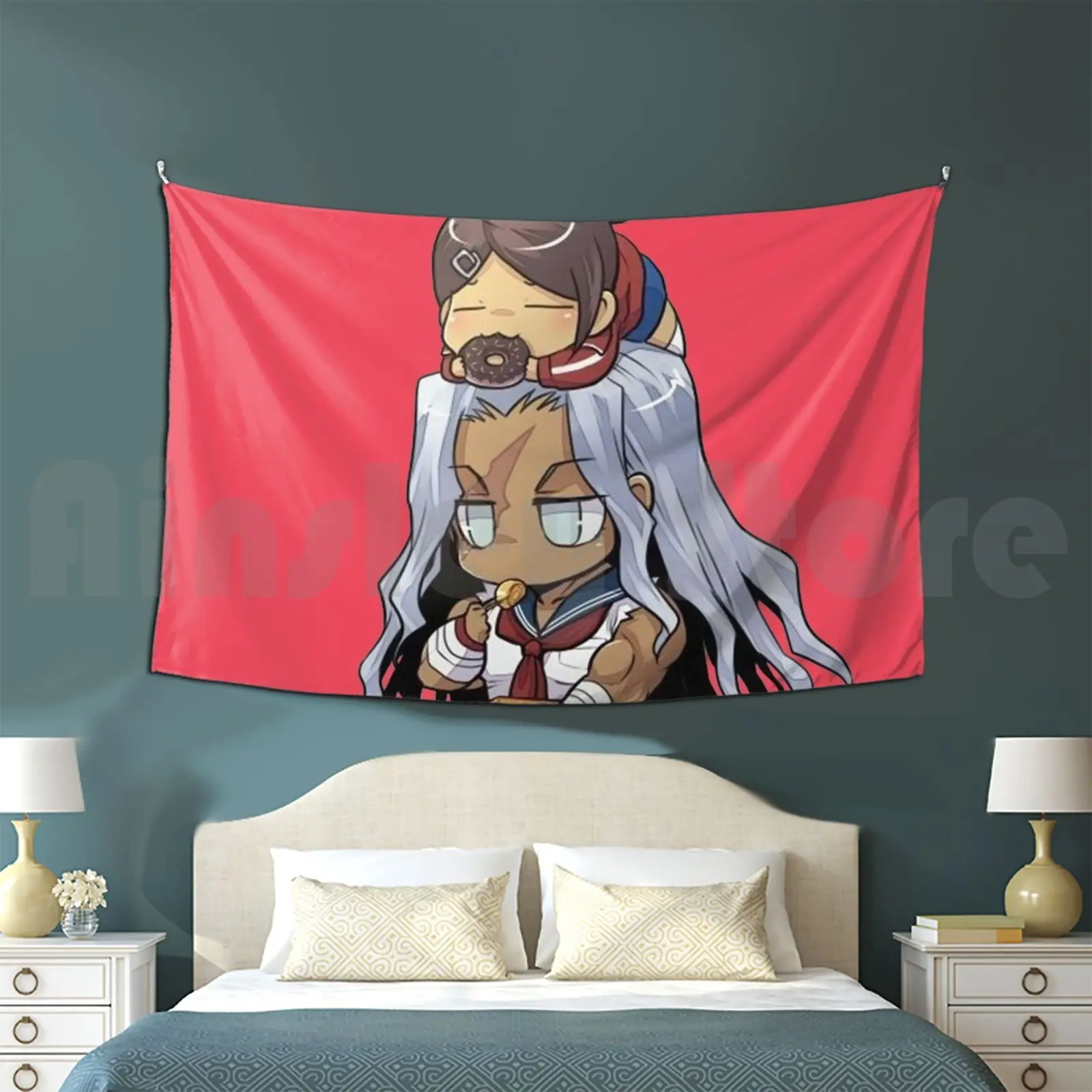 Danganronpa Sakura Waifu Chibi Tapestry Living Room Bedroom Danganronpa Chibi Anime Video Game Makoto Naegi Junko