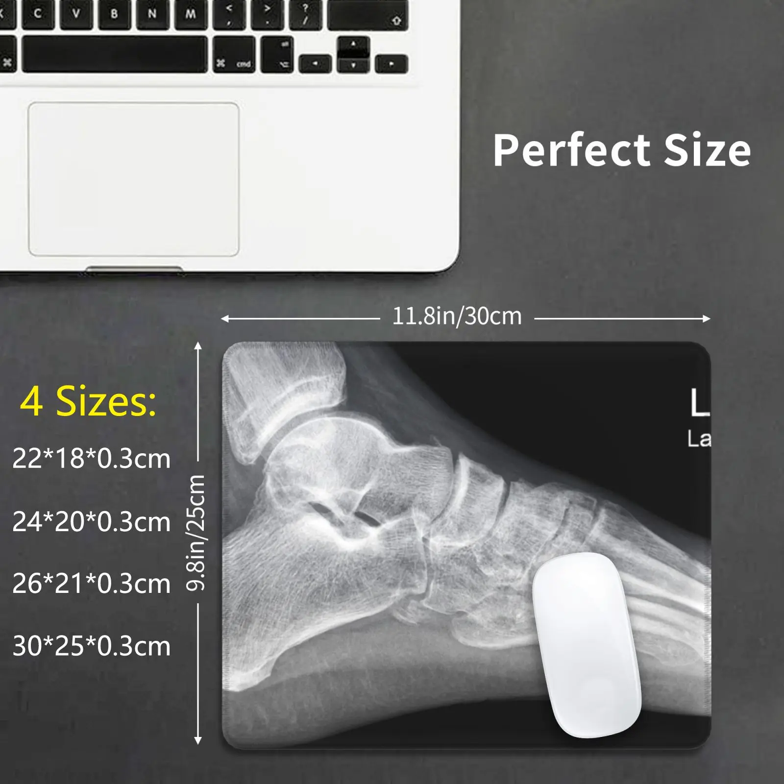 Boneshmasher-X-Ray Mouse Pad DIY Print Boneshmasher Xray X Ray Feet Foot Radiology Medicine